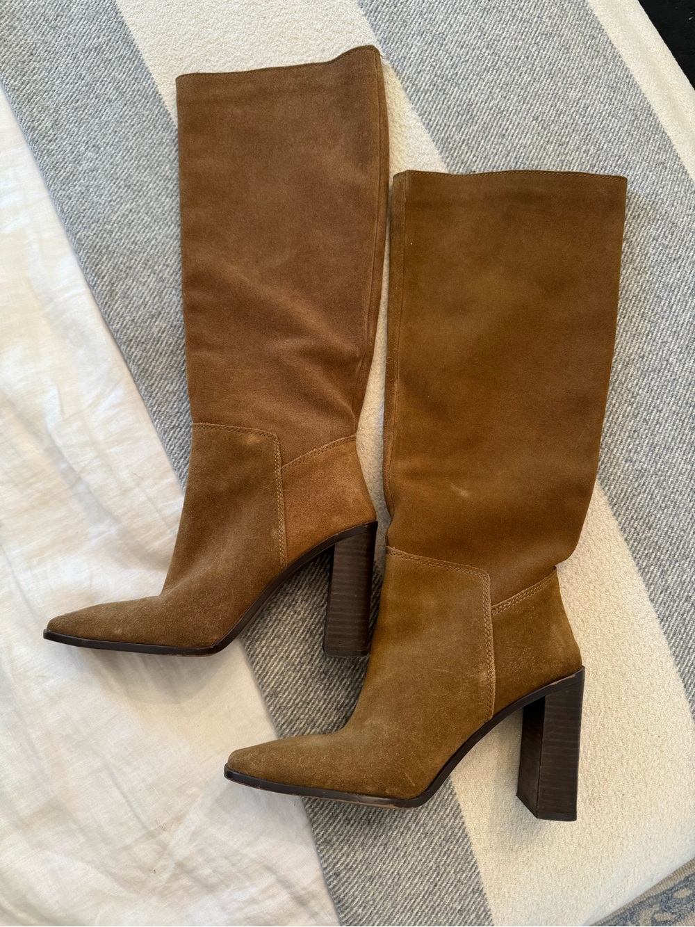 Tall Suede Block Heel Boots